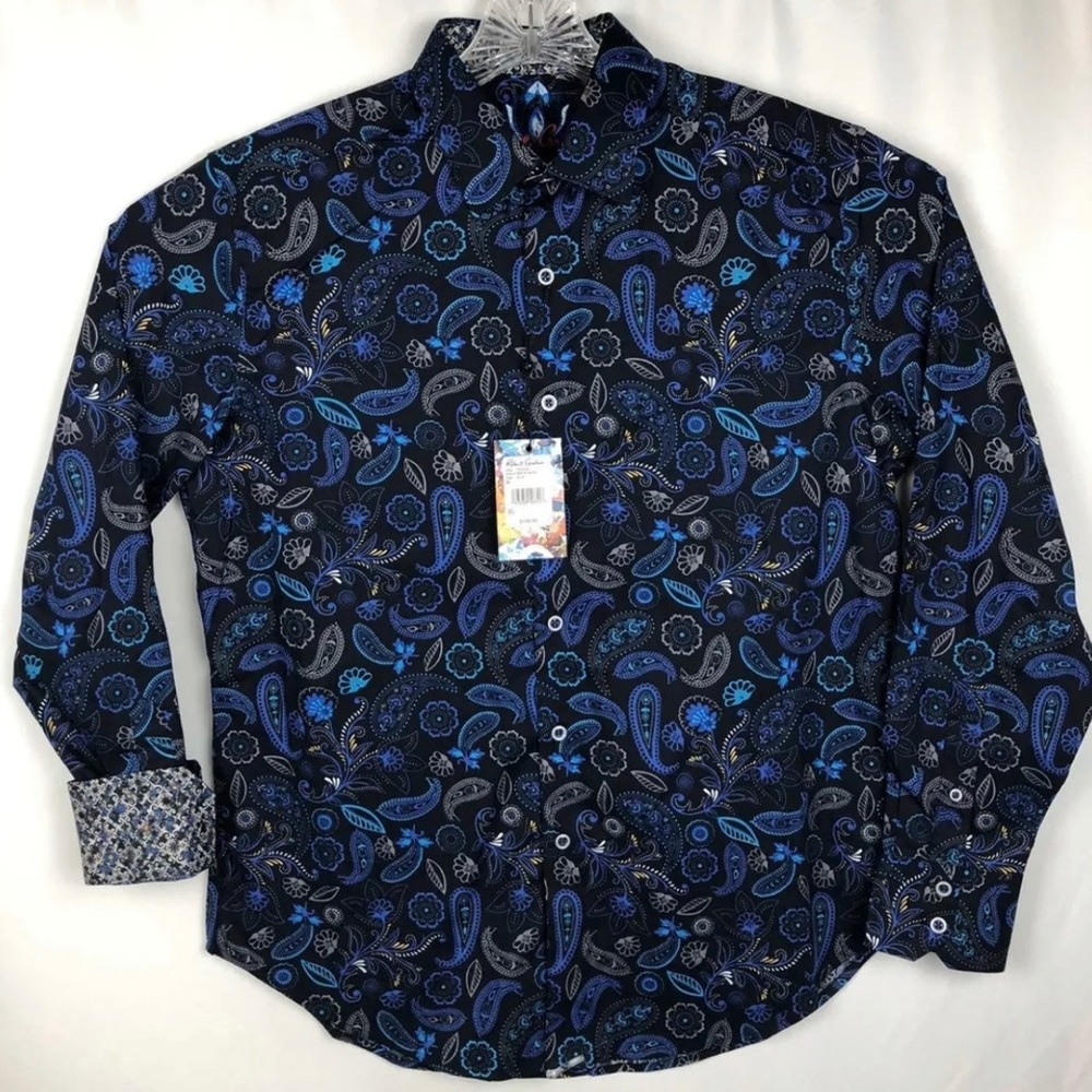Robert Graham Colefax Long Sleeve Shirt Size L